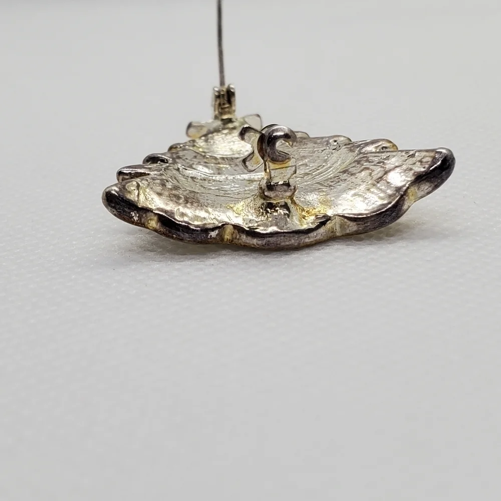 White and Gold Color CHRISTMAS TREE PIN BROOCH